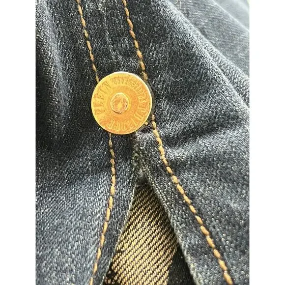 Philipp Plein Women's Denim Pencil Skirt Button front Military Sz M knee length - Picture 11 of 11